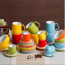 Haonai ceramic coffee set and eco-friendly ceramic cup and saucer.